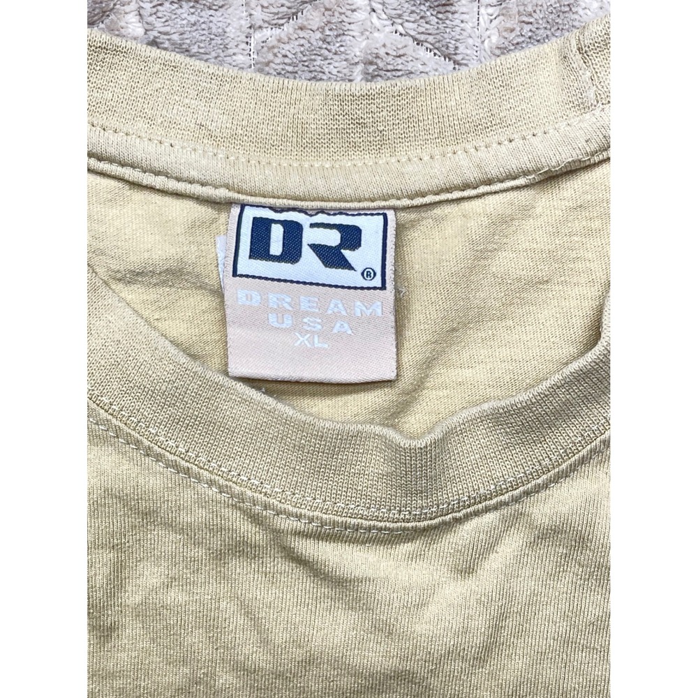 Dream USA Mens XL Heavyweight Cotton‎ T-Shirt Tan Khaki Blank Short Sleeve Tee - Picture 2 of 9
